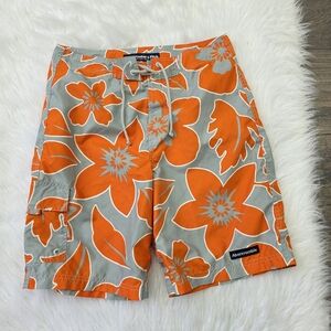 Abercrombie & Fitch Orange and Gray Swim Trunck Shorts Size M 34